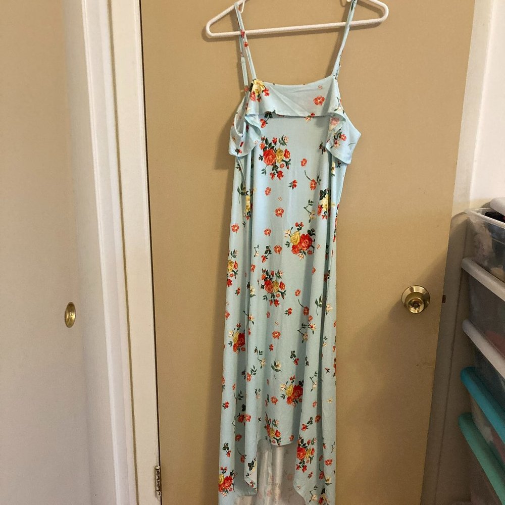 Summery Floral Asymmetrical Maxi Dress